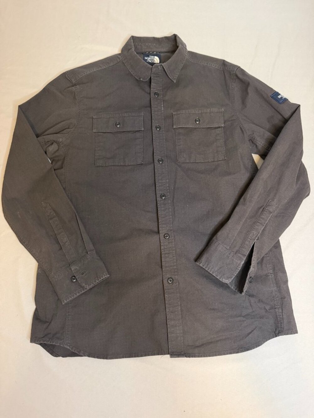 The North Face Men's Gray Ripstop Utility Button Up Shirt
